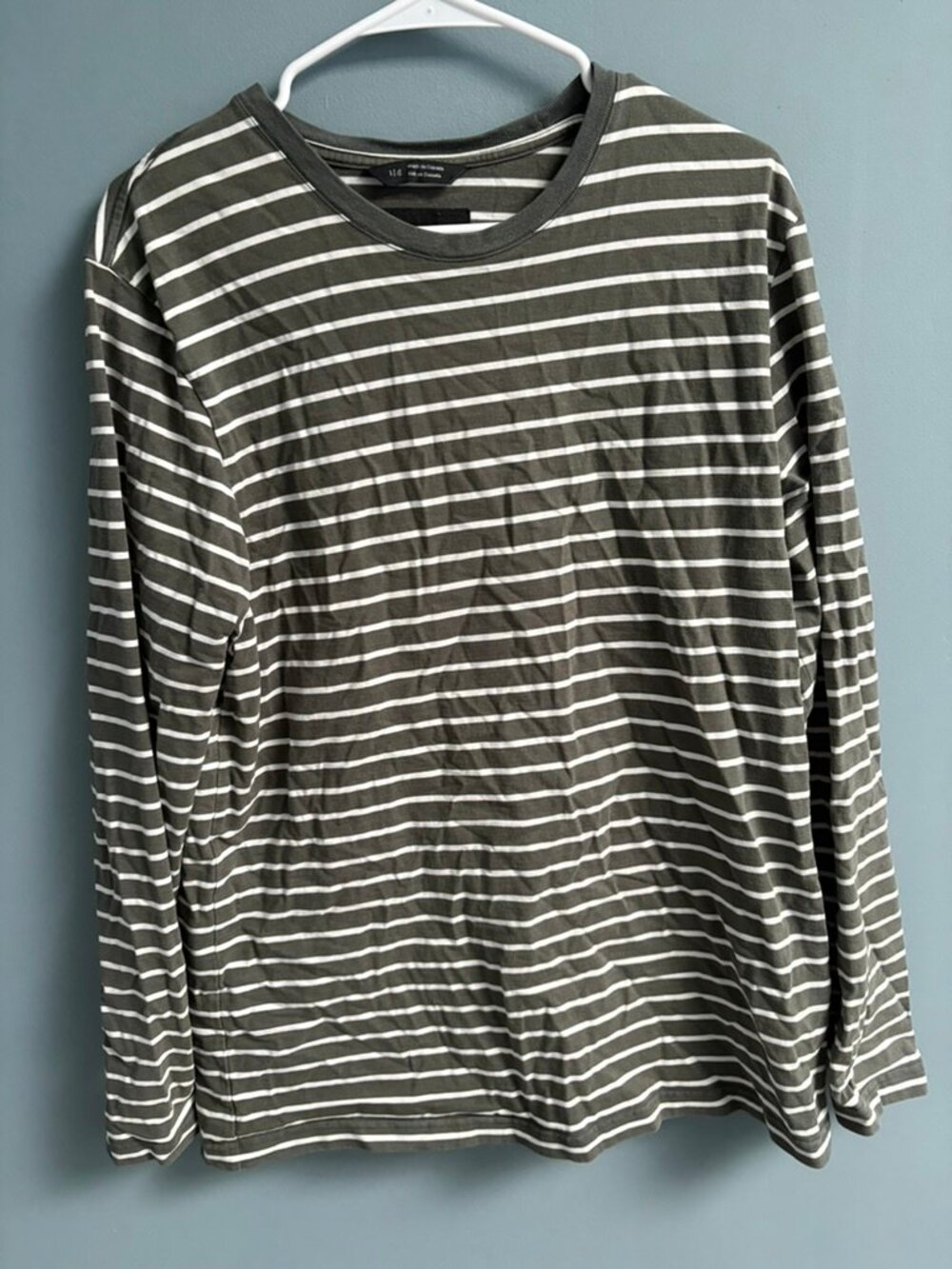 Large Wings and Horns Striped Long Sleeve T-Shirt